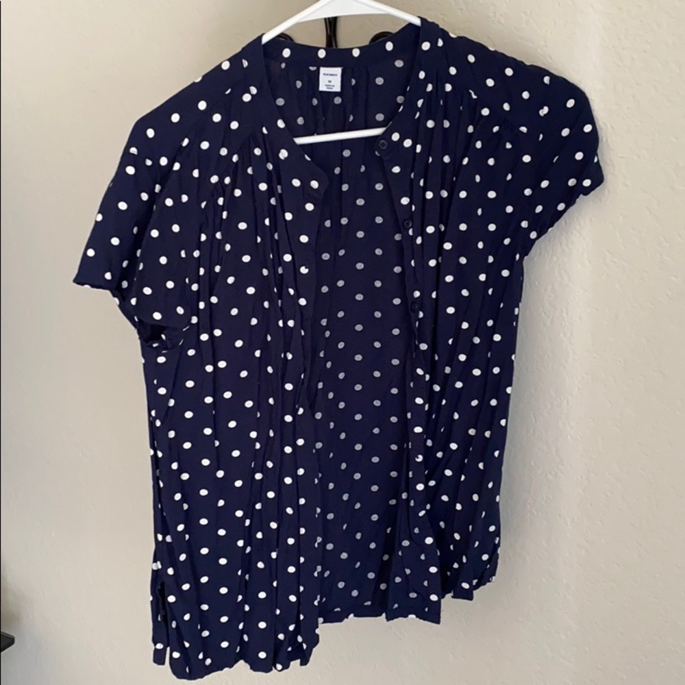 Old Navy Printed Banded-Collar Shirt for Women